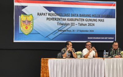 RAPAT REKONSILIASI DATA BARANG MILIK DAERAH PEMERINTAH KABUPATEN GUNUNG MAS TRIWULAN III – TAHUN 2024