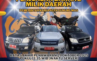 Info Lelang Barang Milik Daerah Pemerintah Kabupaten Gunung Mas